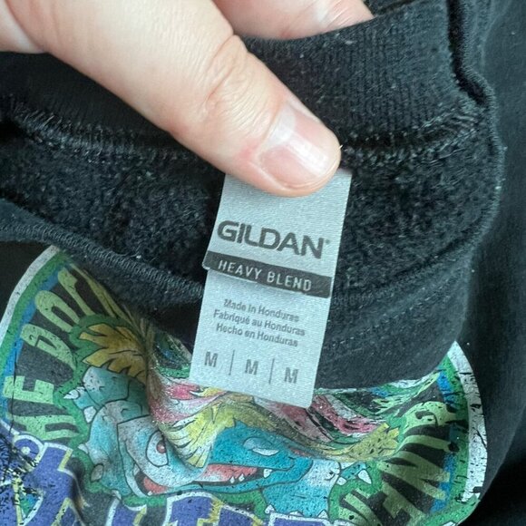 Pokemon Venusaur Japanese Pocket Monsters Logo Black Cropped Sweatshirt Size M - Picture 4 of 5